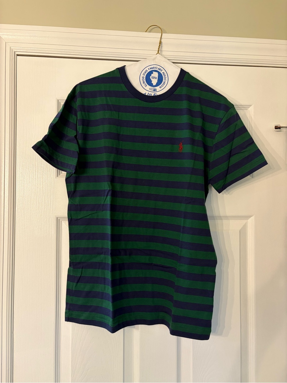 Polo Ralph Lauren Green & Navy Striped Short-Sleeve Crew Tee Size XS